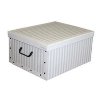 Weiße und graue Karton-Aufbewahrungsbox | Aufbewahrungsboxen und Körbe